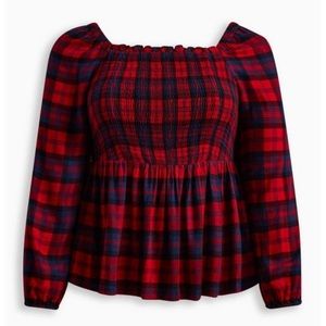 MWT Torrid Brushed Rayon Acrylic Smocked Top